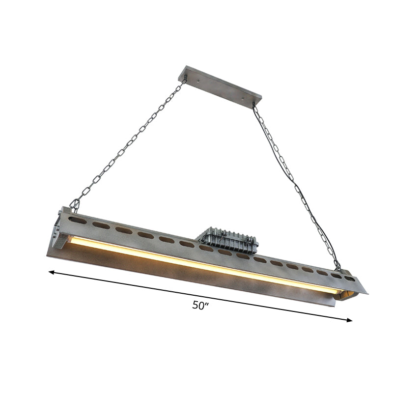 Triangular Metal Island Lighting Fixture Loft Style 1 Head Restaurant Billiard Lamp Clearhalo 'Ceiling Lights' 'Island Lights' Lighting' 2467395