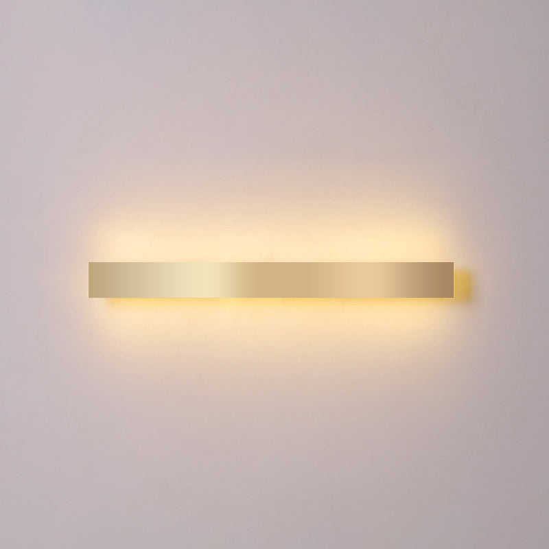 Aluminum Bar Shaped Flush Wall Sconce Minimalist Gold Plated LED Wall Light for Living Room Gold 47.5