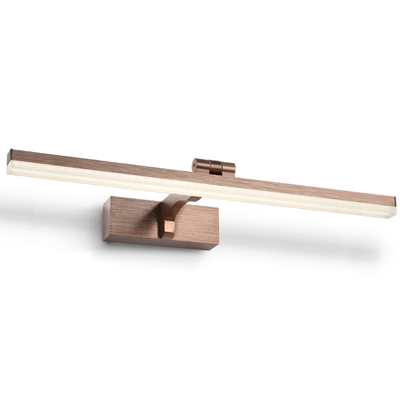 Aluminum Linear LED Vanity Wall Light Fixture Minimalistic Swingable Picture Lamp Brown 23.5