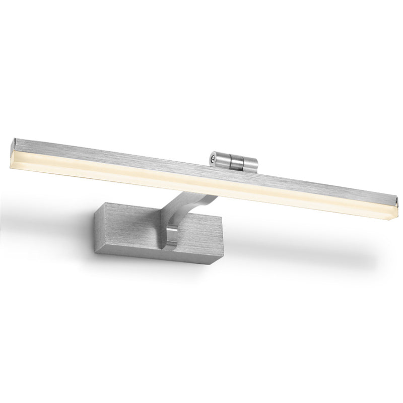 Aluminum Linear LED Vanity Wall Light Fixture Minimalistic Swingable Picture Lamp Silver 16