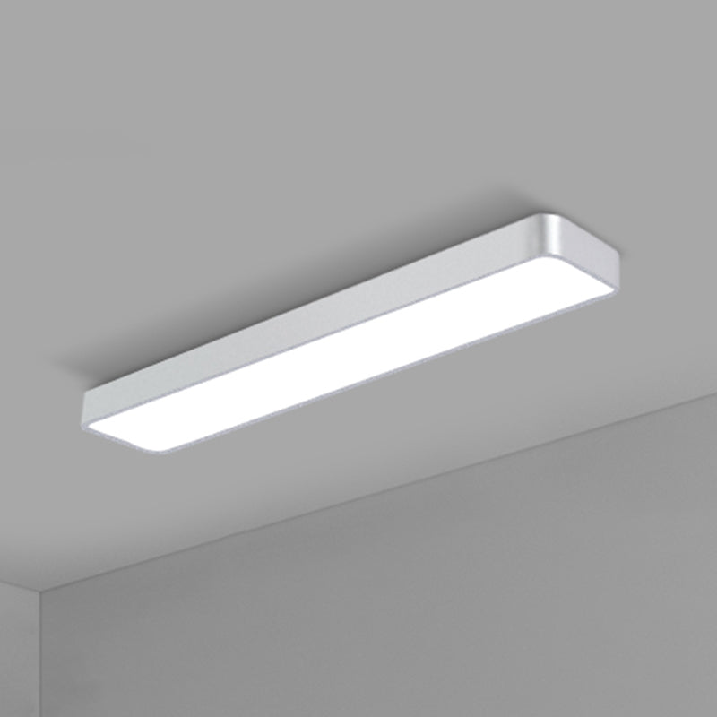 Office Ceiling Mounted Light Modern LED Flush Light with Rectangular Acrylic Shade Silver Small 59