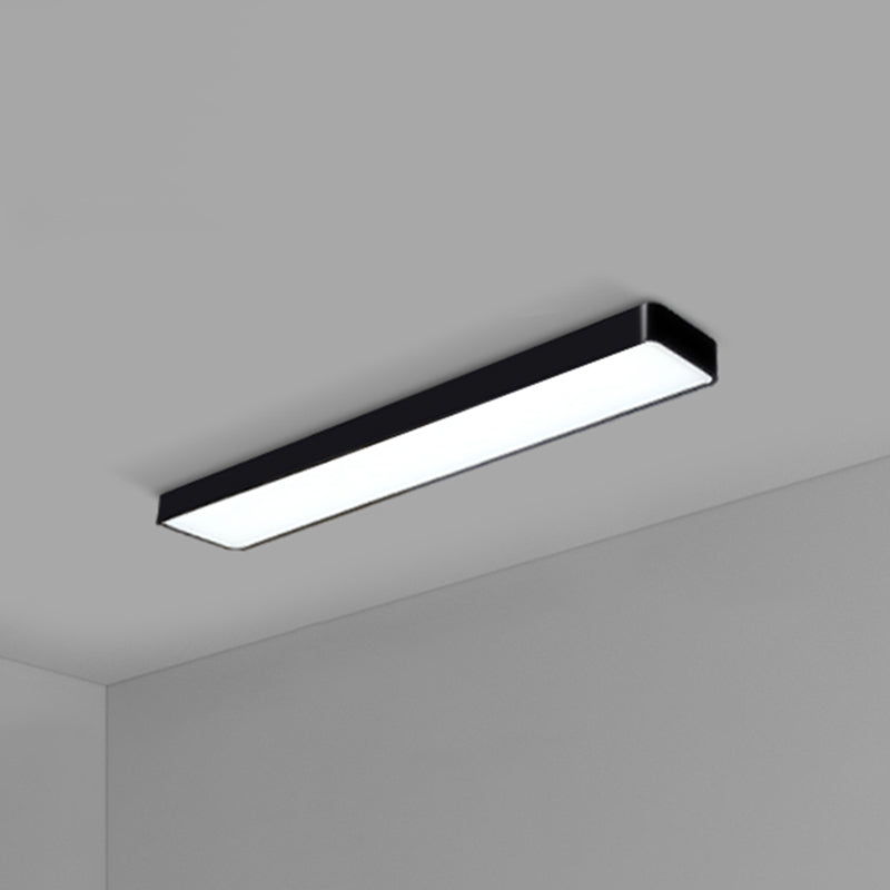 Office Ceiling Mounted Light Modern LED Flush Light with Rectangular Acrylic Shade Black Small 59