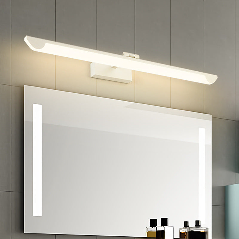 Swivelable Linear Bathroom Wall Mount Lamp Acrylic Modernist LED Vanity Light Fixture White Clearhalo 'Modern wall lights' 'Modern' 'Vanity Lights' 'Wall Lights' Lighting' 2467770