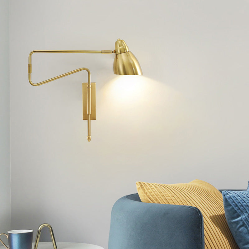 Metal Angled Shade Wall Light Postmodern 1-Light Extendable Task Wall Lamp for Studio Clearhalo 'Cast Iron' 'Glass' 'Industrial' 'Modern wall lights' 'Modern' 'Tiffany' 'Traditional wall lights' 'Wall Lamps & Sconces' 'Wall Lights' Lighting' 2467881