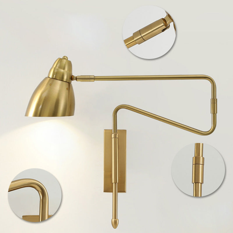 Metal Angled Shade Wall Light Postmodern 1-Light Extendable Task Wall Lamp for Studio Clearhalo 'Cast Iron' 'Glass' 'Industrial' 'Modern wall lights' 'Modern' 'Tiffany' 'Traditional wall lights' 'Wall Lamps & Sconces' 'Wall Lights' Lighting' 2467884