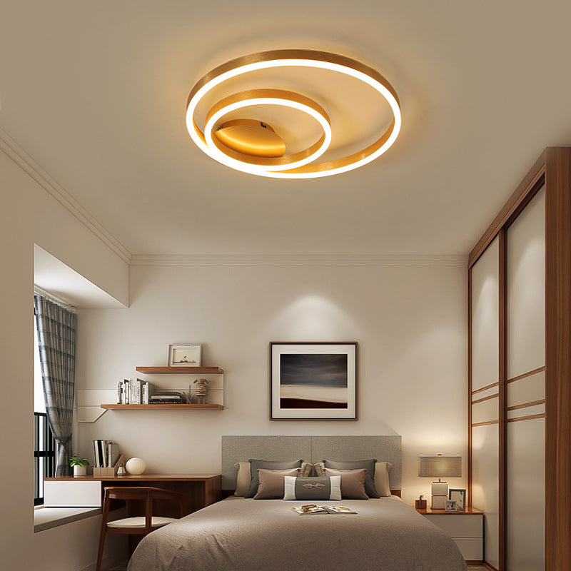 Circular Aluminum Ceiling Mounted Fixture Minimalistic Gold Flush Mount LED Light for Bedroom Clearhalo 'Ceiling Lights' 'Close To Ceiling Lights' 'Close to ceiling' Lighting' 2468196