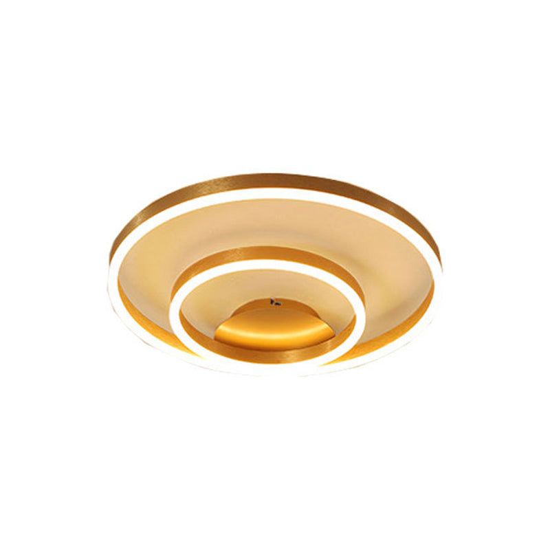 Circular Aluminum Ceiling Mounted Fixture Minimalistic Gold Flush Mount LED Light for Bedroom Clearhalo 'Ceiling Lights' 'Close To Ceiling Lights' 'Close to ceiling' Lighting' 2468198