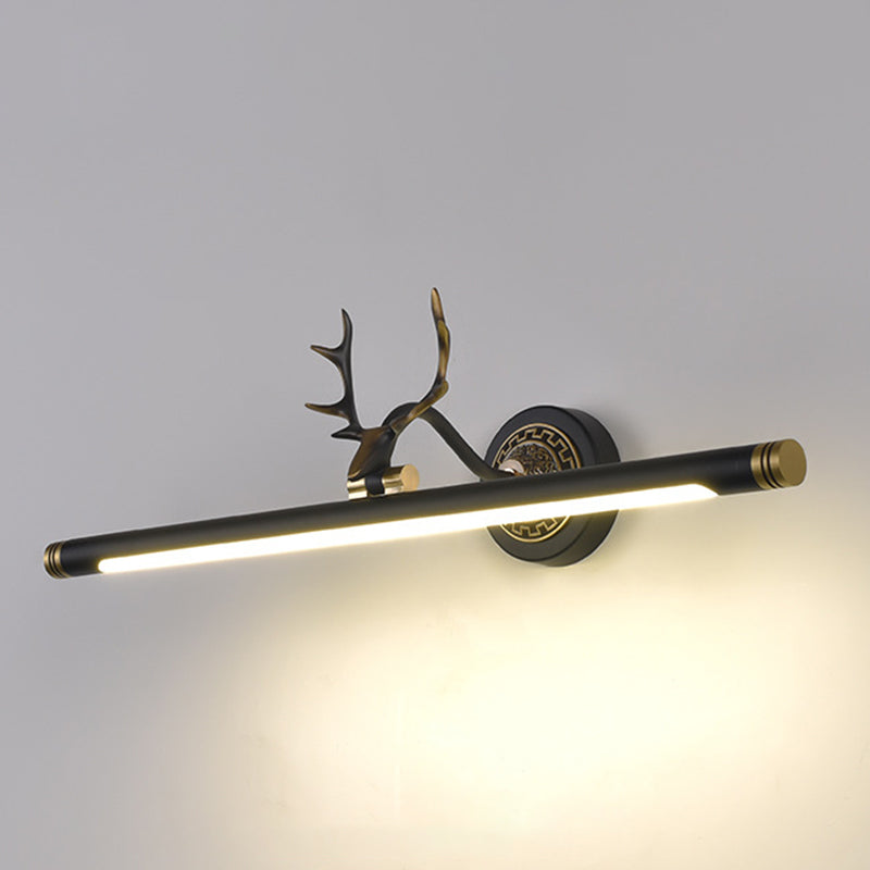 Rustic Antler Wall Lamp Metal Rotatable LED Tube Vanity Light Fixture for Bathroom Clearhalo 'Vanity Lights' 'Wall Lights' Lighting' 2468239