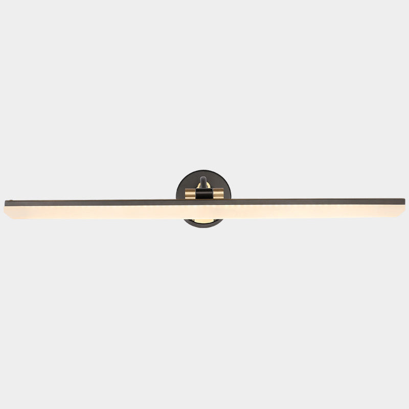 Swing Arm LED Bath Bar Minimalism Acrylic Wall Mounted Vanity Light for Bathroom Black 28.5