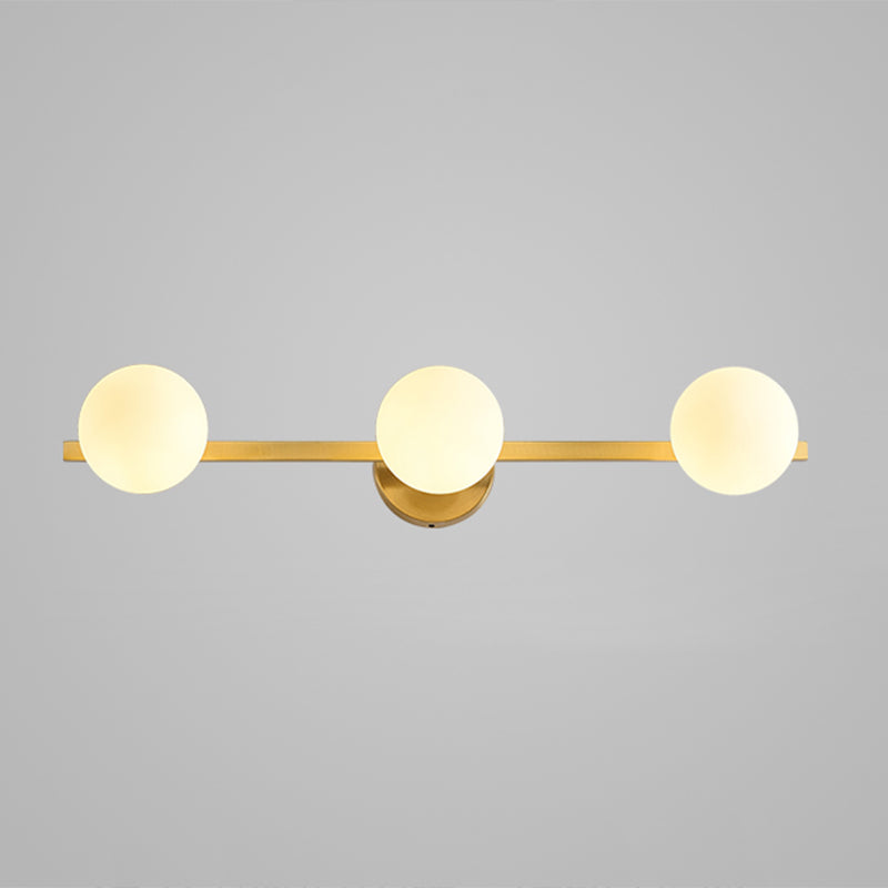 Glass Modo Vanity Lighting Postmodern Gold Finish Wall Mount Lamp for Bathroom Clearhalo 'Cast Iron' 'Glass' 'Industrial' 'Modern wall lights' 'Modern' 'Tiffany' 'Traditional wall lights' 'Vanity Lights' 'Wall Lights' Lighting' 2472034