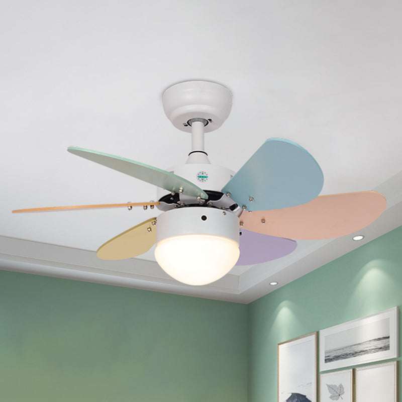 Acrylic Dome Remote Pendant Fan Lamp Macaron 30