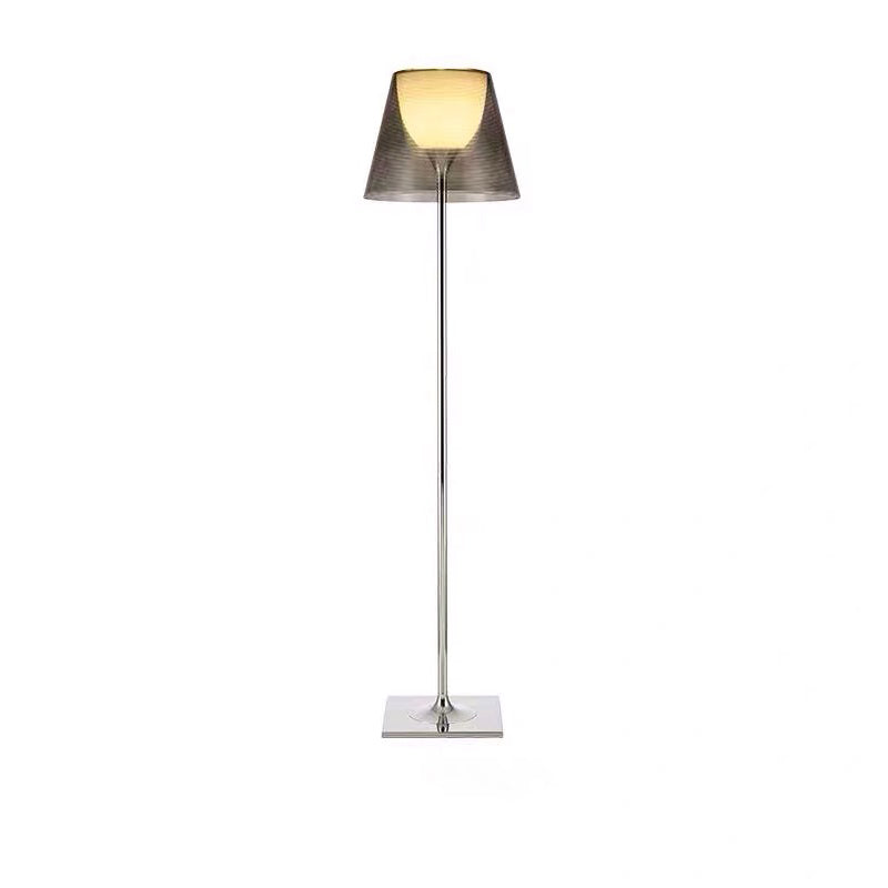 Modern Empire Floor Lamp Acrylic 1-Head Bedside Standing Light with Bell Shade Insert Smoke Gray Clearhalo 'Floor Lamps' 'Lamps' Lighting' 2478953