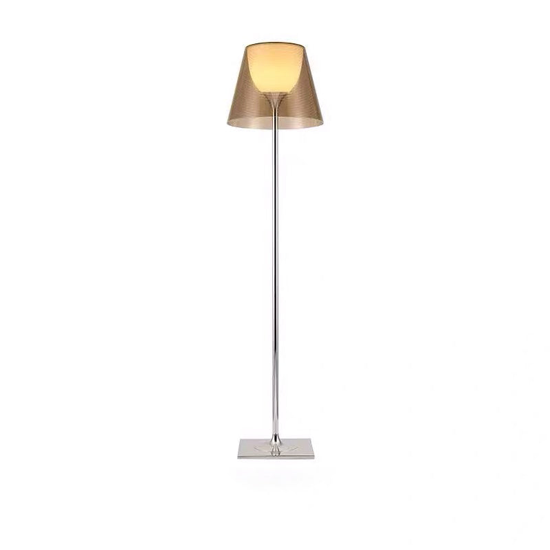 Modern Empire Floor Lamp Acrylic 1-Head Bedside Standing Light with Bell Shade Insert Amber Clearhalo 'Floor Lamps' 'Lamps' Lighting' 2478954