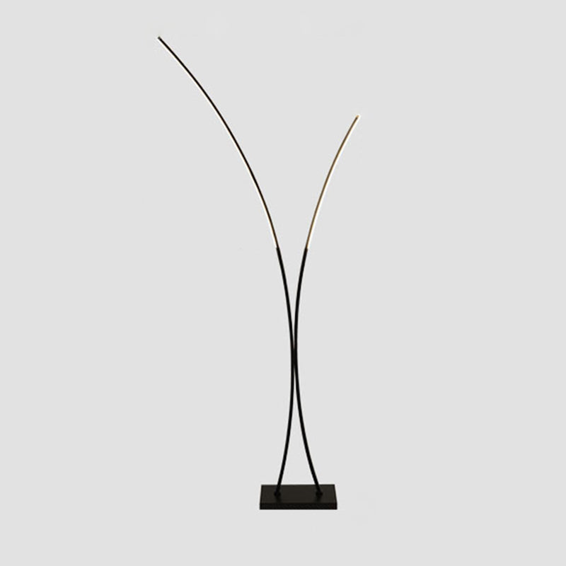 X Shaped Floor Light Simplicity Novelty Metal Living Room LED Standing Floor Lamp Black Clearhalo 'Floor Lamps' 'Lamps' Lighting' 2479009