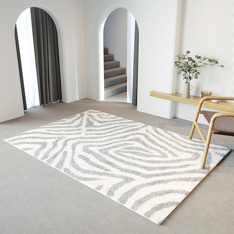 Nordic Decoration Rug Multicolored Stripe Printed Area Carpet Lamb Wool Easy Care Pet Friendly Indoor Rug Grey Clearhalo 'Area Rug' 'Rug' 2480022