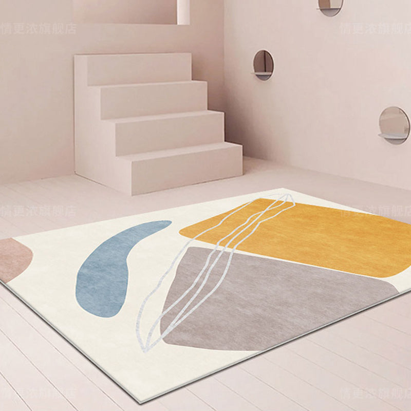 Yellow Decoration Rug Trendy Color Block Indoor Rug Cotton Blend Non-Slip Backing Stain-Resistant Area Carpet Clearhalo 'Area Rug' 'Rug' 2480036