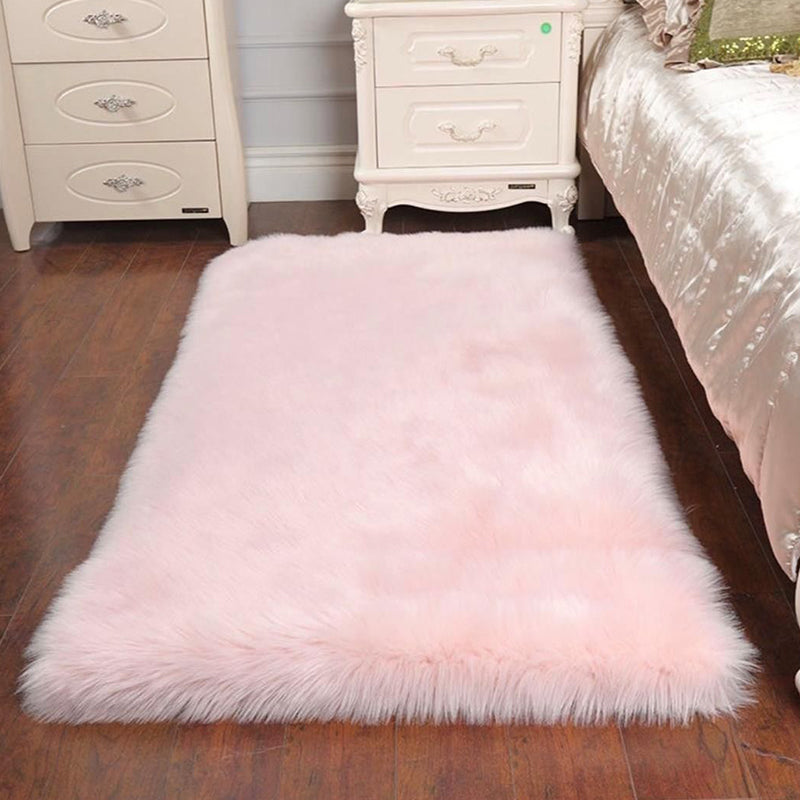 Multicolored Bedroom Rug Calming Solid Color Indoor Rug Fuzzy Non-Slip Backing Pet Friendly Area Carpet Light Pink Clearhalo 'Area Rug' 'Casual' 'Rugs' Rug' 2480168