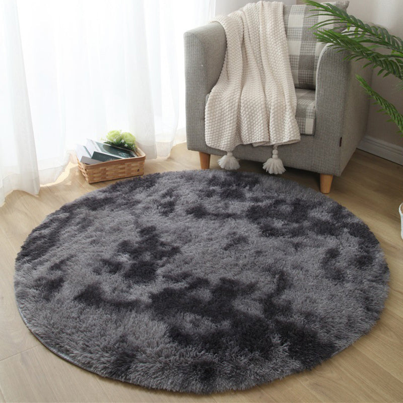 Novelty Solid Color Rug Multicolored Fuzzy Area Carpet Anti-Slip Backing Pet Friendly Stain-Resistant Rug for Bedroom Dark Gray Clearhalo 'Area Rug' 'Rug' 2480201