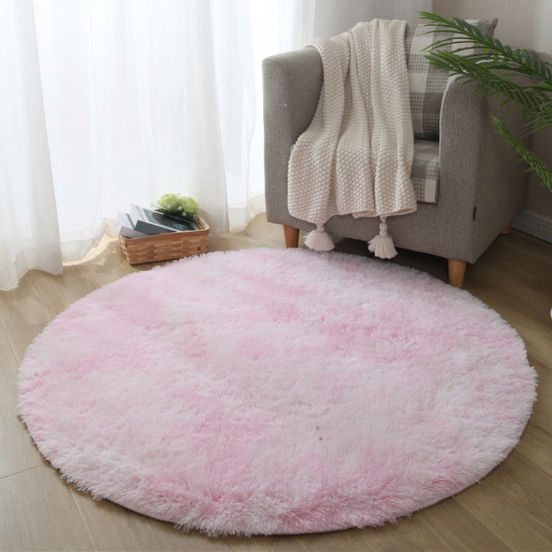 Novelty Solid Color Rug Multicolored Fuzzy Area Carpet Anti-Slip Backing Pet Friendly Stain-Resistant Rug for Bedroom Pink Clearhalo 'Area Rug' 'Rug' 2480204