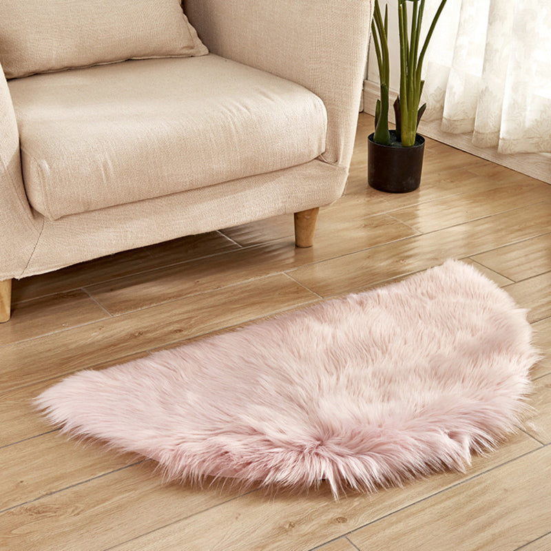 Multi-Color Novelty Rug Fuzzy Solid Color Indoor Rug Pet Friendly Washable Easy Care Area Carpet for Living Room Pink 1'6