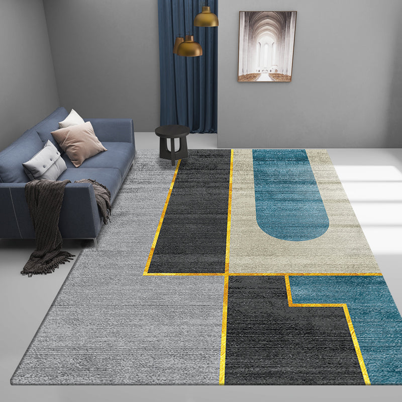 Modern Geometric Printed Rug Multi-Color Cotton Blend Area Carpet Anti-Slip Backing Easy Care Indoor Rug for Parlor Clearhalo 'Area Rug' 'Rug' 2480444