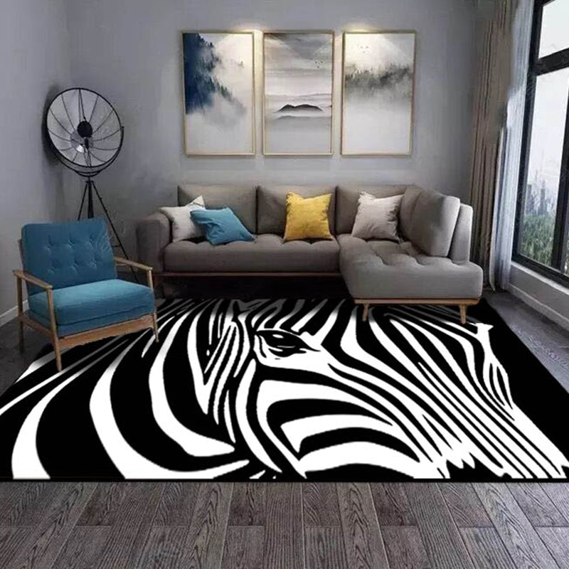 Multi-Colored Luxe Rug Cotton Blend Animal Printed Area Carpet Non-Slip Backing Stain-Resistant Area Rug for Parlor White Clearhalo 'Area Rug' 'Rug' 2480470