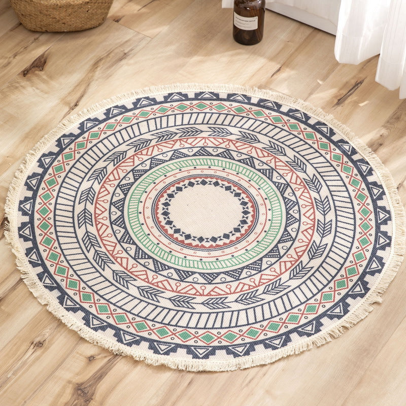 Moroccan Geometric Printed Rug Multi-Color Cotton Area Carpet Easy Care Pet Friendly Indoor Rug for Bedroom Green Clearhalo 'Area Rug' 'Moroccan' 'Rugs' Rug' 2480530