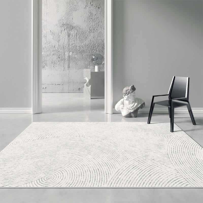 Multi-Color Scandinavian Rug Lamb Wool Stripe Printed Indoor Rug Anti-Slip Backing Easy Care Area Carpet for Room Gray-White Clearhalo 'Area Rug' 'Rug' 2480615