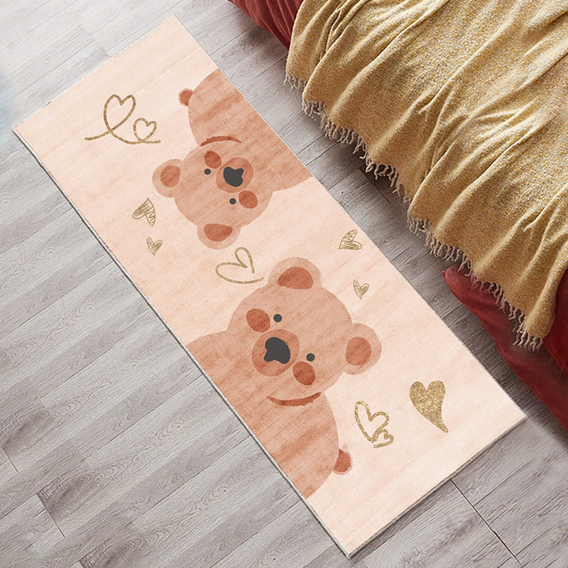 Cute Bedroom Rug Multi-Colored Cartoon Printed Indoor Rug Polyster Anti-Slip Backing Pet Friendly Area Carpet Orange Pink Clearhalo 'Area Rug' 'Rug' 2480670