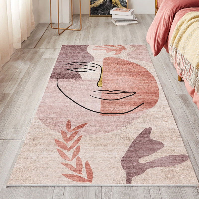 Cute Bedroom Rug Multi-Colored Cartoon Printed Indoor Rug Polyster Anti-Slip Backing Pet Friendly Area Carpet Pearl Pink Clearhalo 'Area Rug' 'Rug' 2480671