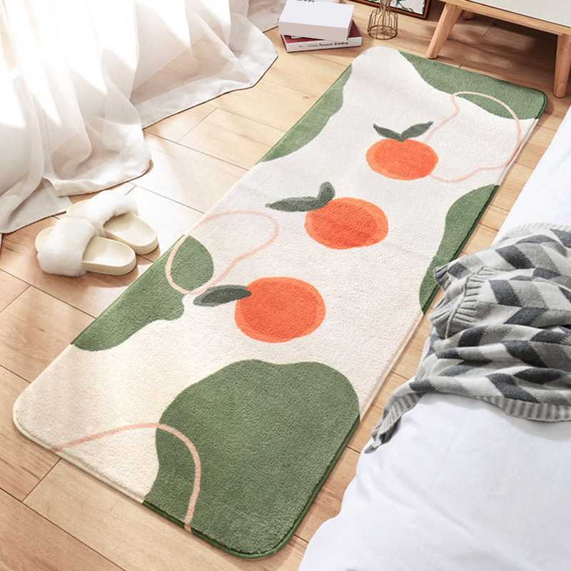 Multi-Colored Contemporary Rug Lamb Wool Plant Printed Area Rug Non-Slip Backing Pet Friendly Easy Care Indoor Rug for Bedroom Clearhalo 'Area Rug' 'Rug' 2480765