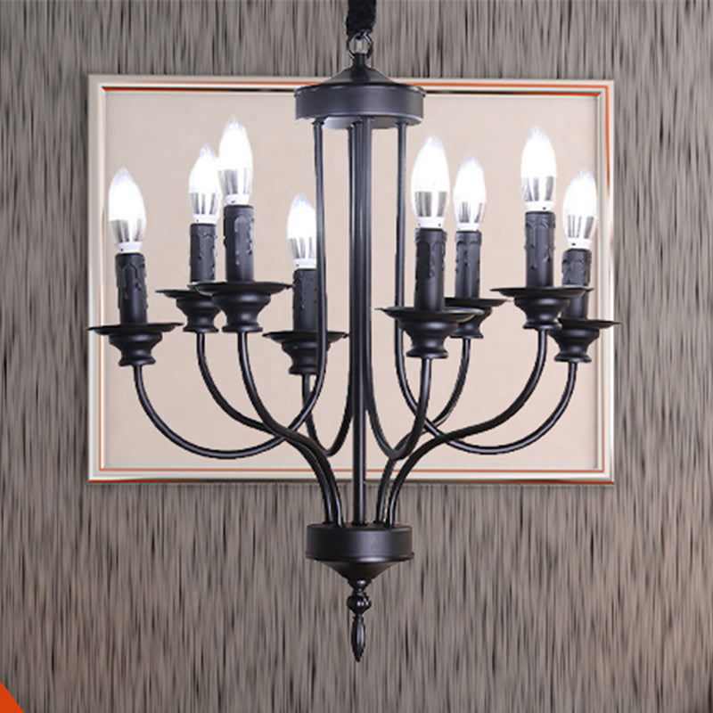 Multi Light Metallic Chandelier Lighting Rustic Lodge Black Exposed Bulb Indoor Hanging Lamp Clearhalo 'Cast Iron' 'Ceiling Lights' 'Chandeliers' 'Industrial Chandeliers' 'Industrial' 'Metal' 'Middle Century Chandeliers' 'Rustic Chandeliers' 'Tiffany' Lighting' 248708