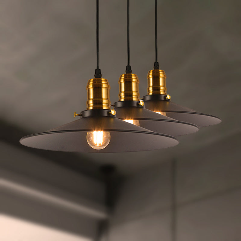 1/2/3-Pack Cone Metallic Hanging Light Industrial Style 8.5