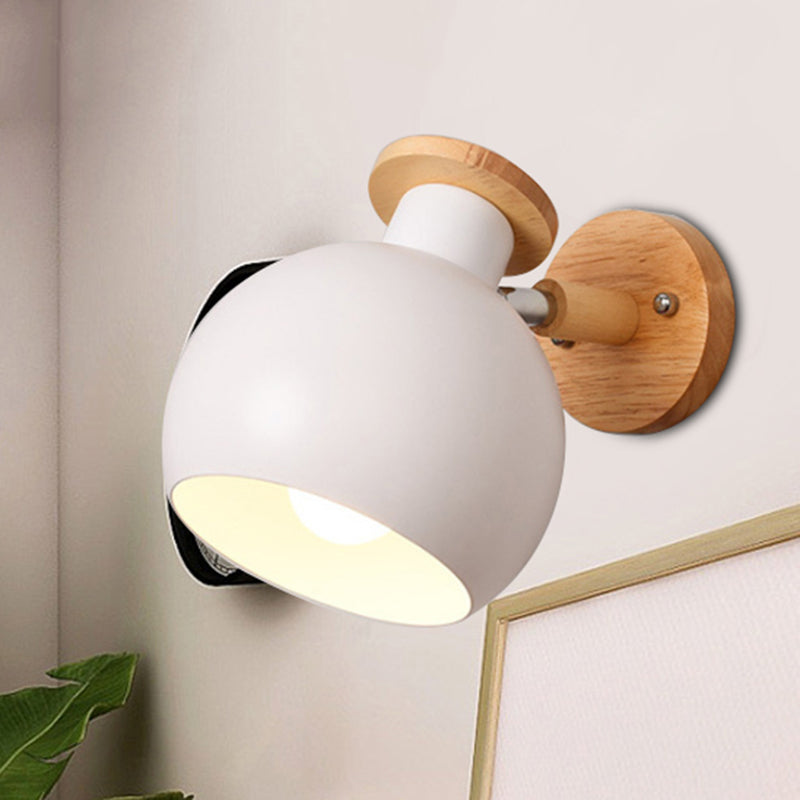 Rotatable Metal Spherical Sconce Light Kindergarten 1 Light Macaron Wall Lamp Clearhalo 'Wall Lamps & Sconces' 'Wall Lights' Lighting' 250927