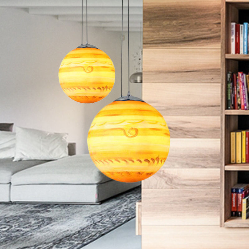 Pendant Lamp for Bedroom, Modern Globe Shade Ceiling Light Fixture in Chrome for Kids Clearhalo 'Ceiling Lights' 'Pendant Lights' 'Pendants' Lighting' 250978