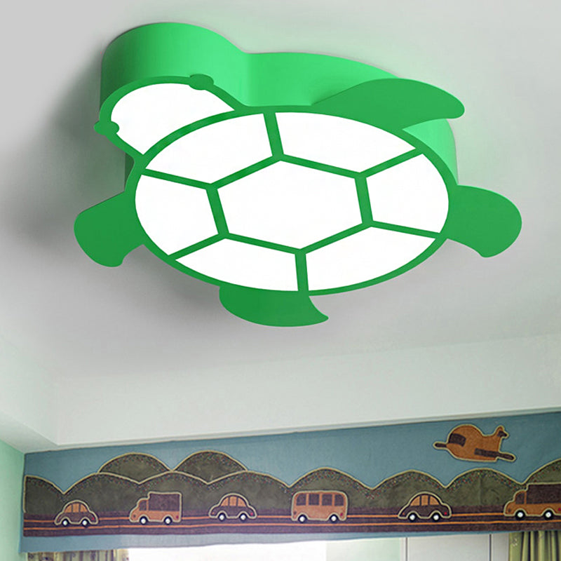 Turtle Kindergarten Ceiling Light Fixture Acrylic Cartoon Flush Mount Ceiling Light Green Clearhalo 'Ceiling Lights' 'Close To Ceiling Lights' 'Close to ceiling' 'Flush mount' Lighting' 251342