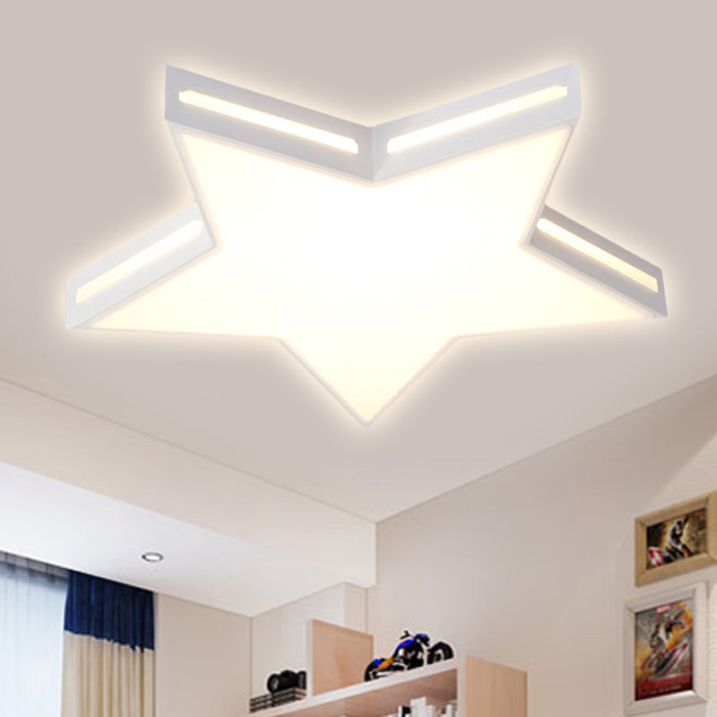 White Star Shaped Flush Ceiling Light Modern Acrylic LED Ceiling Lamp for Boys Bedroom White A Clearhalo 'Ceiling Lights' 'Close To Ceiling Lights' 'Close to ceiling' 'Flush mount' Lighting' 251560