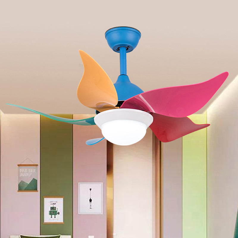 Metal Windmill Semi Flush Mount Light 1 Head Kids Colorful Ceiling Fan for Kindergarten Clearhalo 'Ceiling Fans with Lights' 'Ceiling Fans' 'Kids Ceiling Fans' 'Kids' Lighting' 251648