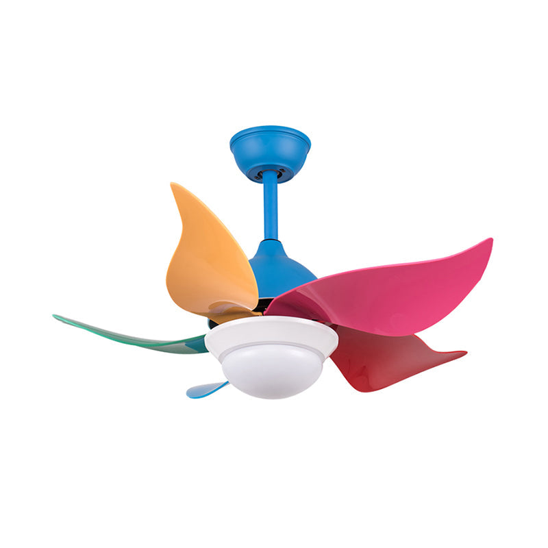 Metal Windmill Semi Flush Mount Light 1 Head Kids Colorful Ceiling Fan for Kindergarten Clearhalo 'Ceiling Fans with Lights' 'Ceiling Fans' 'Kids Ceiling Fans' 'Kids' Lighting' 251649