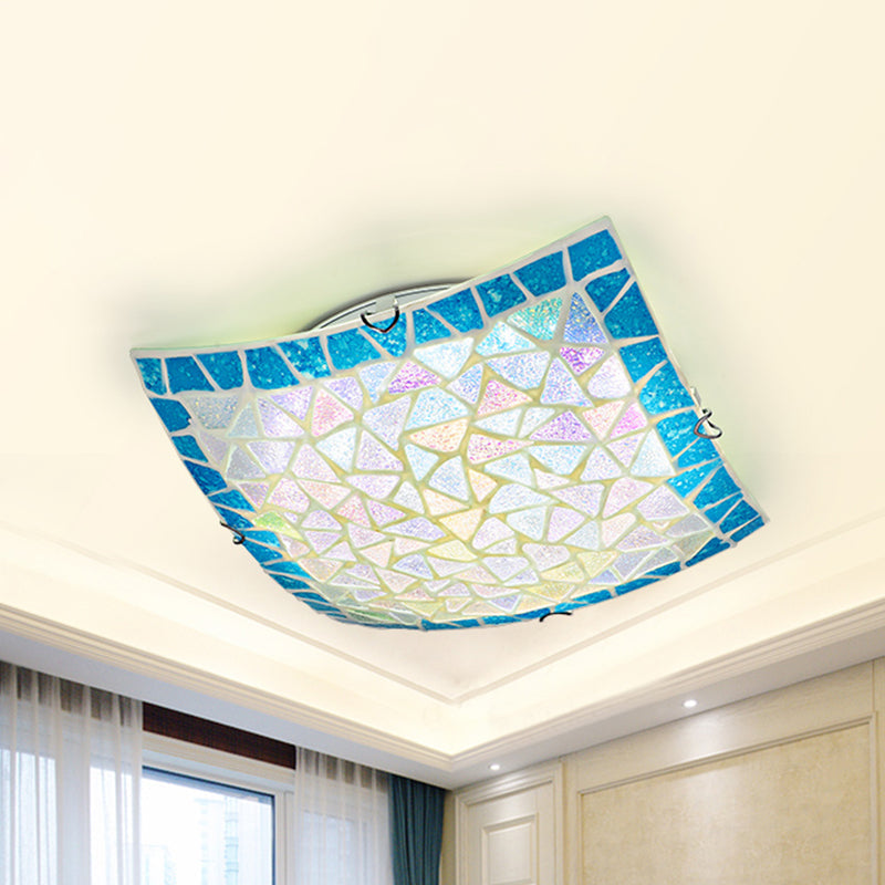 Blue Square Flush Mount Lighting 16