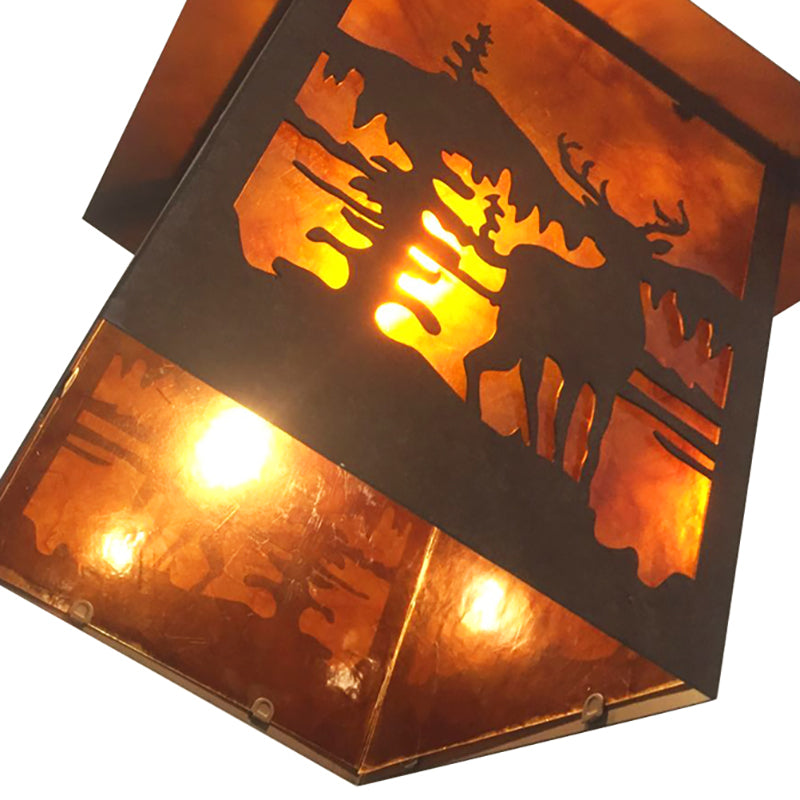 Elk Restaurant Hanging Light Kit Country Style Metal 1 Light Rust Pendant Lighting Clearhalo 'Ceiling Lights' 'Pendant Lights' 'Pendants' Lighting' 253227