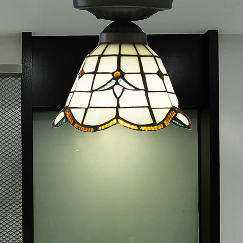 Tiffany Classic Grid Dome Ceiling Light 6