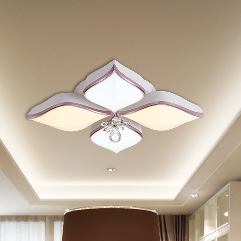 White Petal Shaped Flush Light Modern 24.5