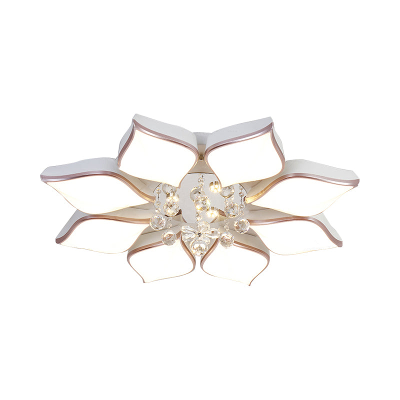 White Petal Shaped Flush Light Modern 24.5