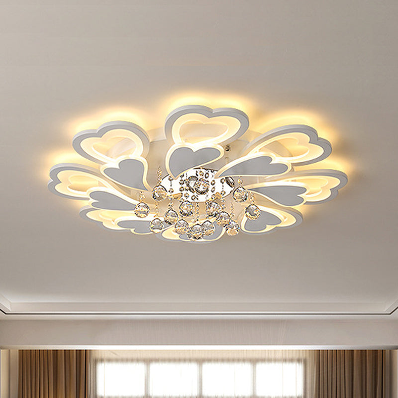 White Loving-Heart Flush Light Contemporary 27