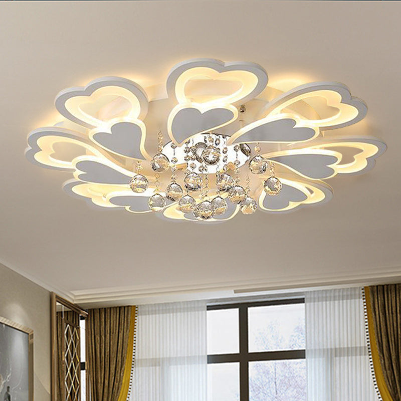 White Loving-Heart Flush Light Contemporary 27