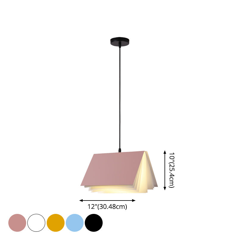 1 Light Creative Books Hanging Lamp Art Deco Metal Indoor Pendant Light Clearhalo 'Ceiling Lights' 'Pendant Lights' 'Pendants' Lighting' 2548862