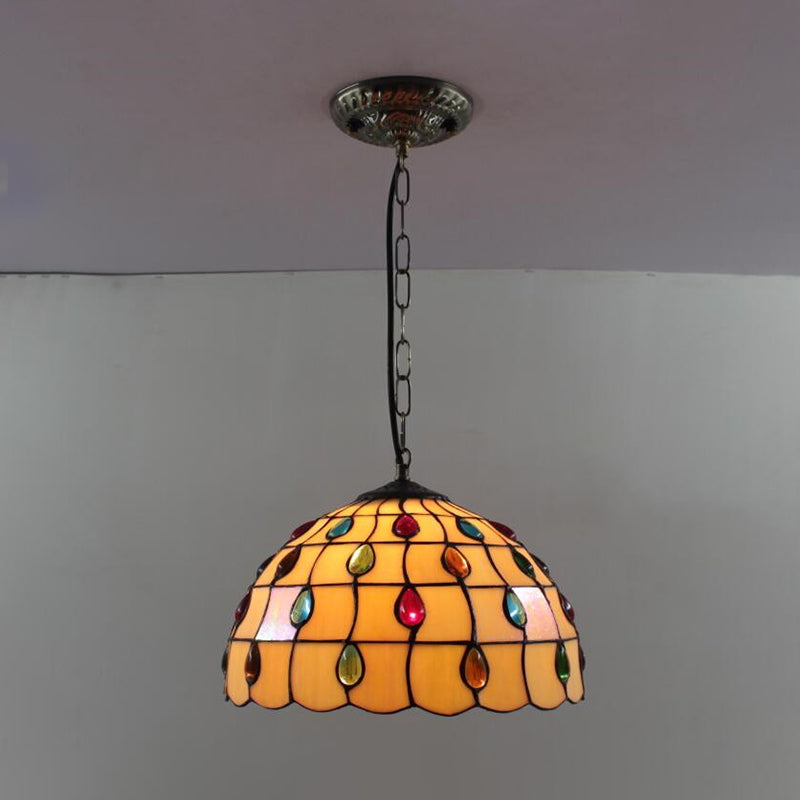 Dome Pendant Light Tiffany-Style 12