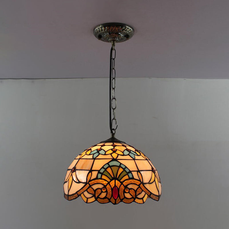 Dome Pendant Light Tiffany-Style 12