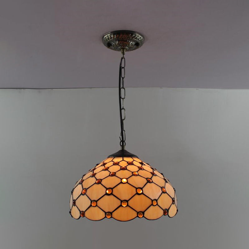 Dome Pendant Light Tiffany-Style 12